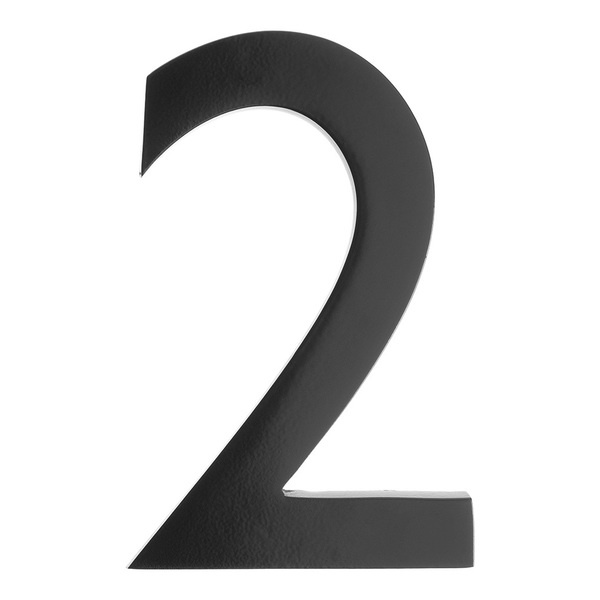 Architectural Mailboxes Brass 4 inch Floating House Number Black 2 3582B-2